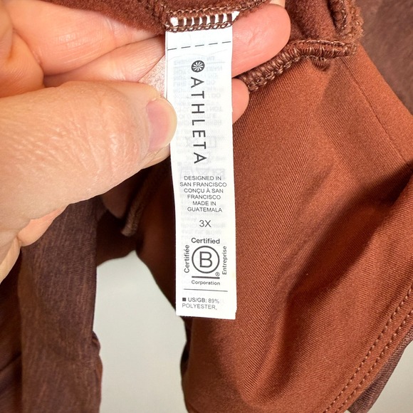 NWT Athleta Womens 3X Altitude Polartec Half Zip Sweatshirt Brown Plus Relaxed B - Picture 12 of 14